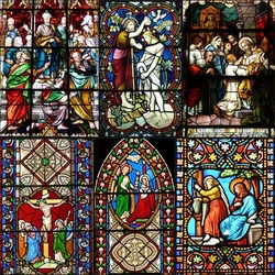 Stained Glass Window Stickers, Privacy Film, Church Style, Static Cling, Decorative Frosted Window Films, Customized Size