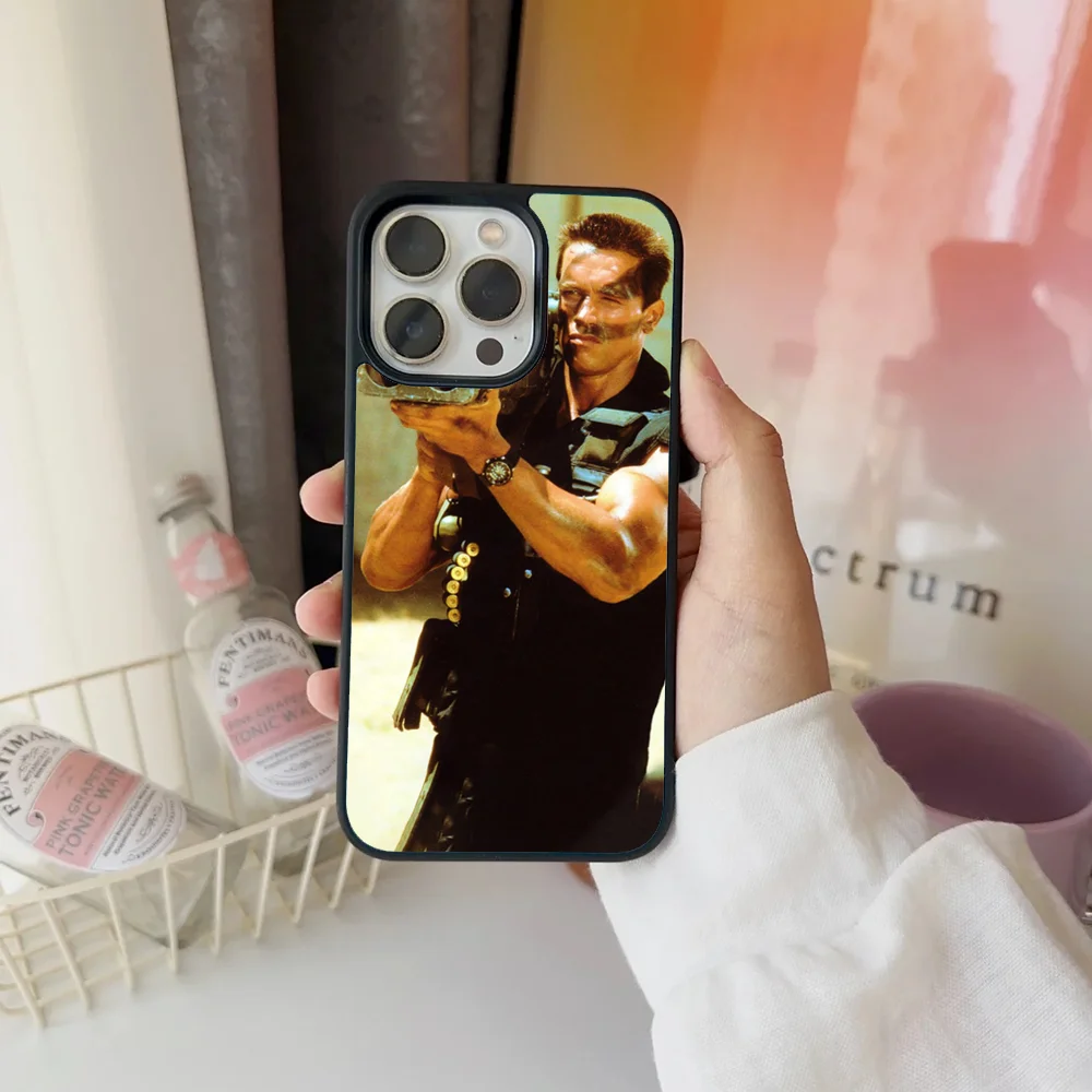 Arnold Schwarzenegger Movie Commando 1985 Phone Case For IPhone 11 12 13 14 15 16 Plus Pro Max Mirror Acrylic PC TPU Cover