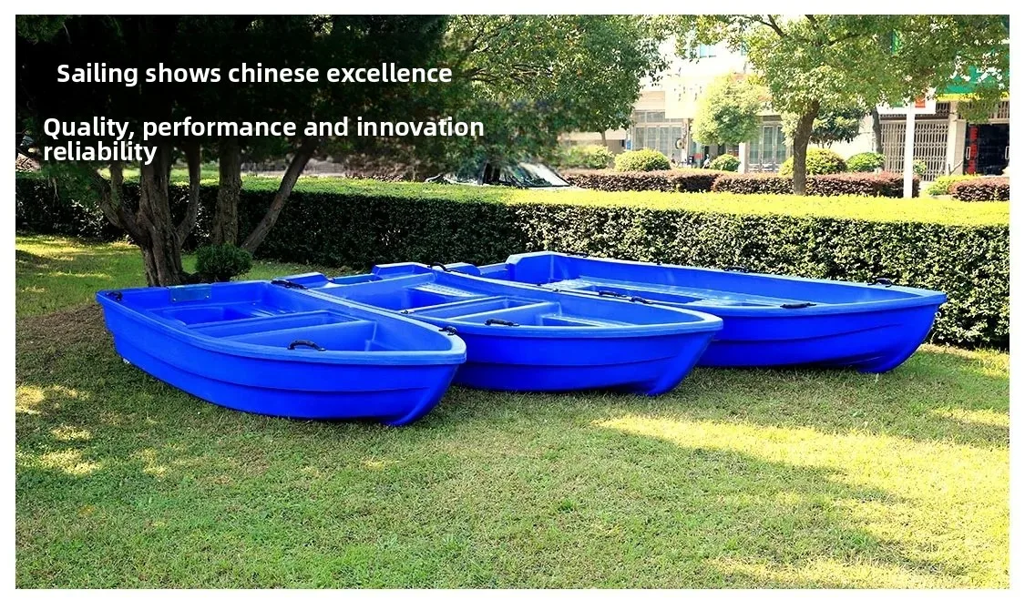 8 أشخاص 4 متر سطح مزدوج محرك بلاستيكي صلب من البولي ايثيلين قارب أزرق لصيد الأسماك المضادة للحمض/التآكل #6