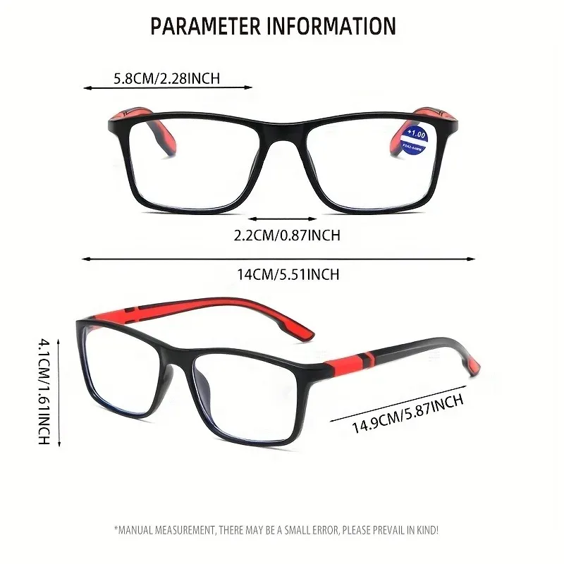 3PCS Ultra-Light Sports TR90 Reading Glasses Fashion Anti-Blue Light Reading Glasses Sports Frames Unisex Men Women image 6