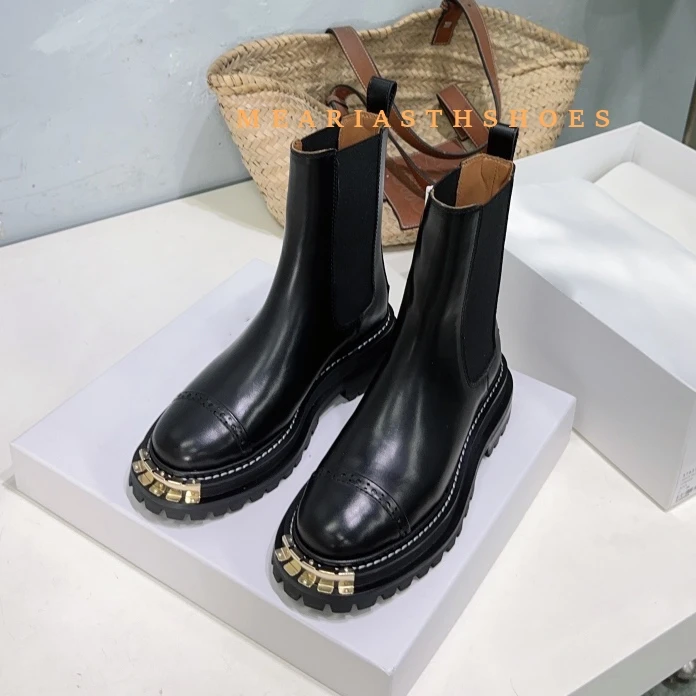 

Women's Ankle Boots Platform PU Leather Lace-up Female Footwear Thick Bottom Motorcycle Boots Casual Ladies Shoes Fashion 2024