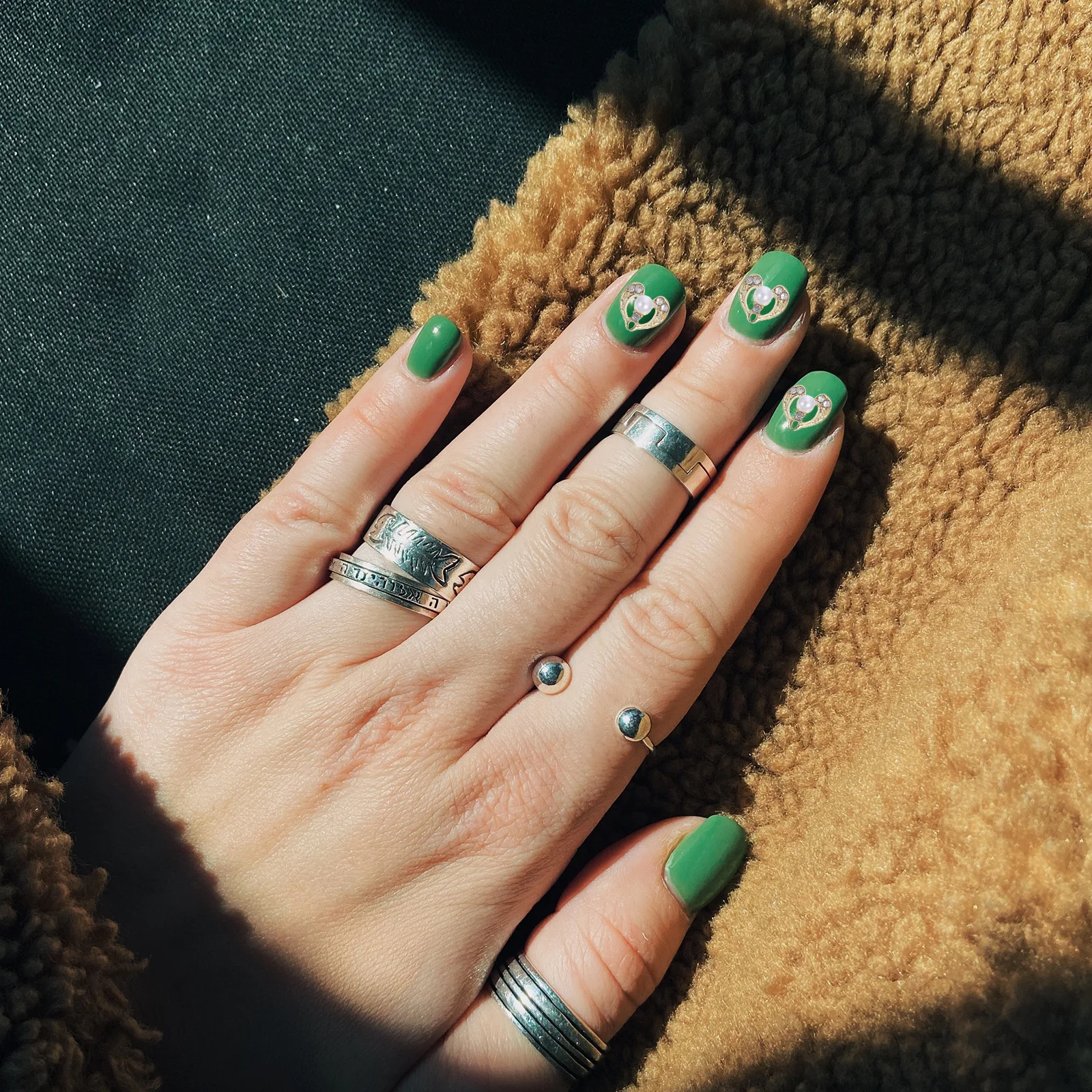 

12Pcs 3D Heart Nail Studs Metal Nail Art Decor DIY Manicure Jewelry Perfect for Party Wedding Prom Birthday New Year