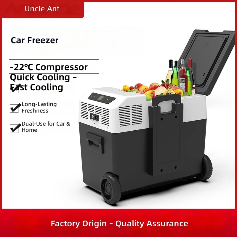 50L Portable Refrigerator Freezer, -20°C Rapid Cooling, 12V/24V DC & 110V AC Dual Power, Car RV Camping Cooler