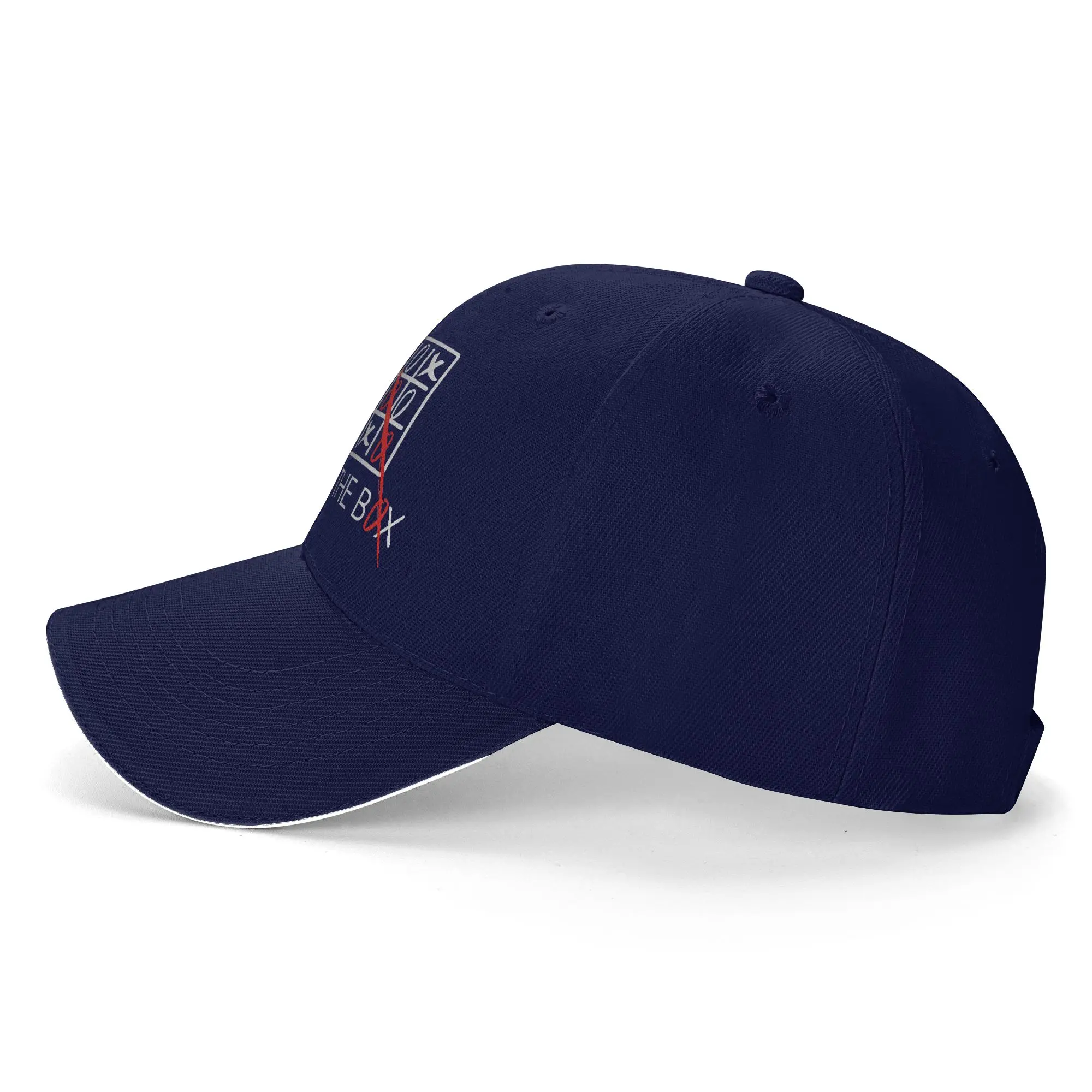 Unisex Think outside the box  Sandwich Caps Retro Baseball Cap Polyester  Tic Tac Toe Trucker Cap Adjustable Sun Hats Summer