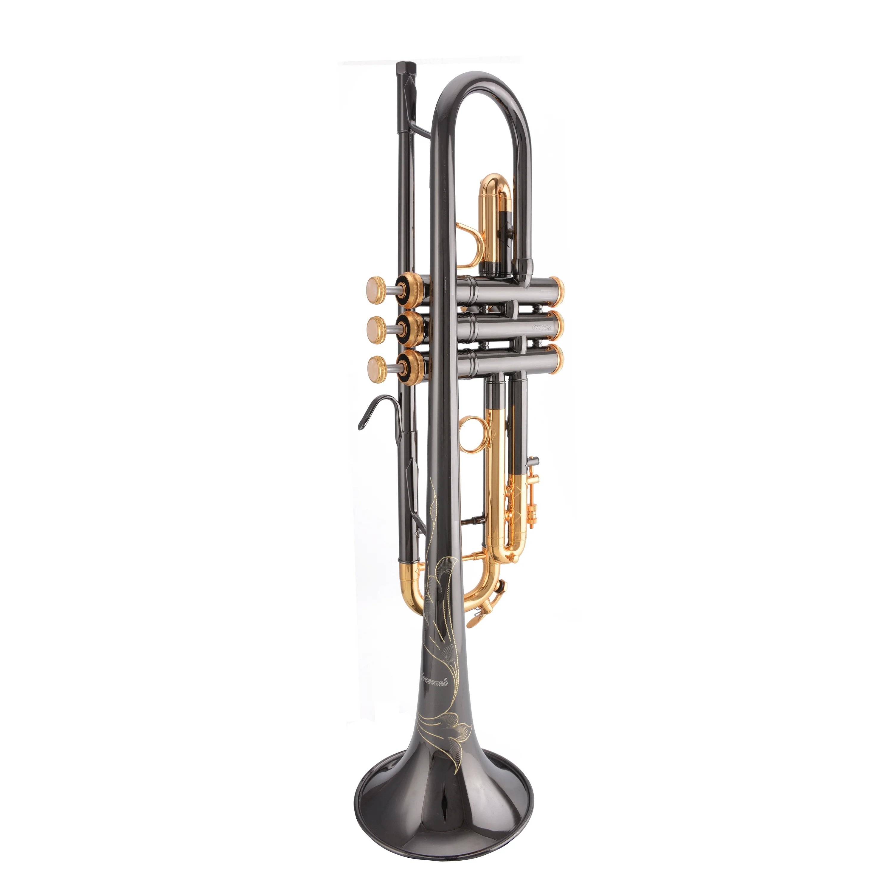 Trumpet Master Level BB Tone Brass Body Black Nickel Gold Finish Wind Musical Instrument Professional For Daily Practice