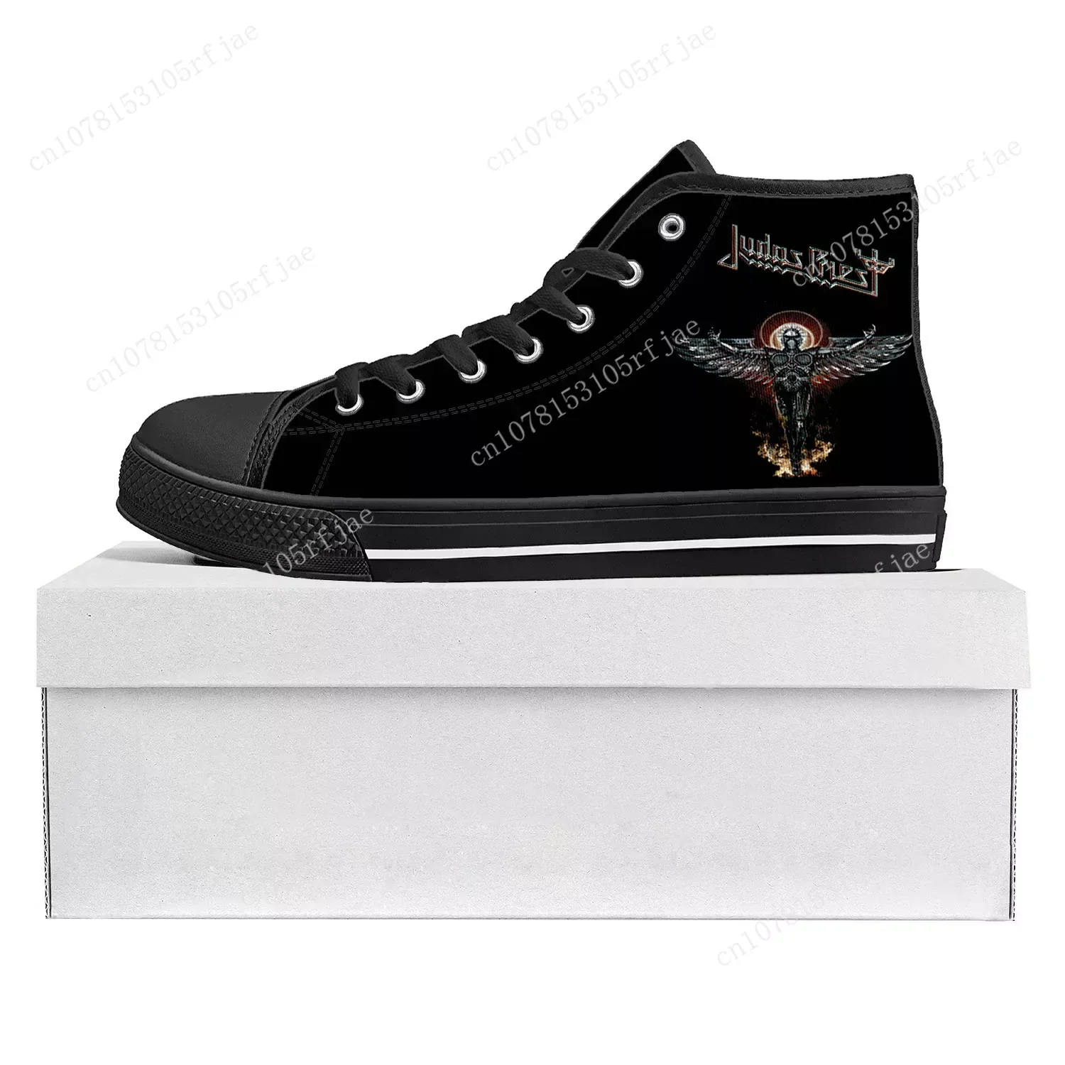 Judas Priest Heavy Metal Rock Band High Top High Quality Sneakers Mens Womens Teenager Canvas Sneaker Couple Shoe Custom Shoe