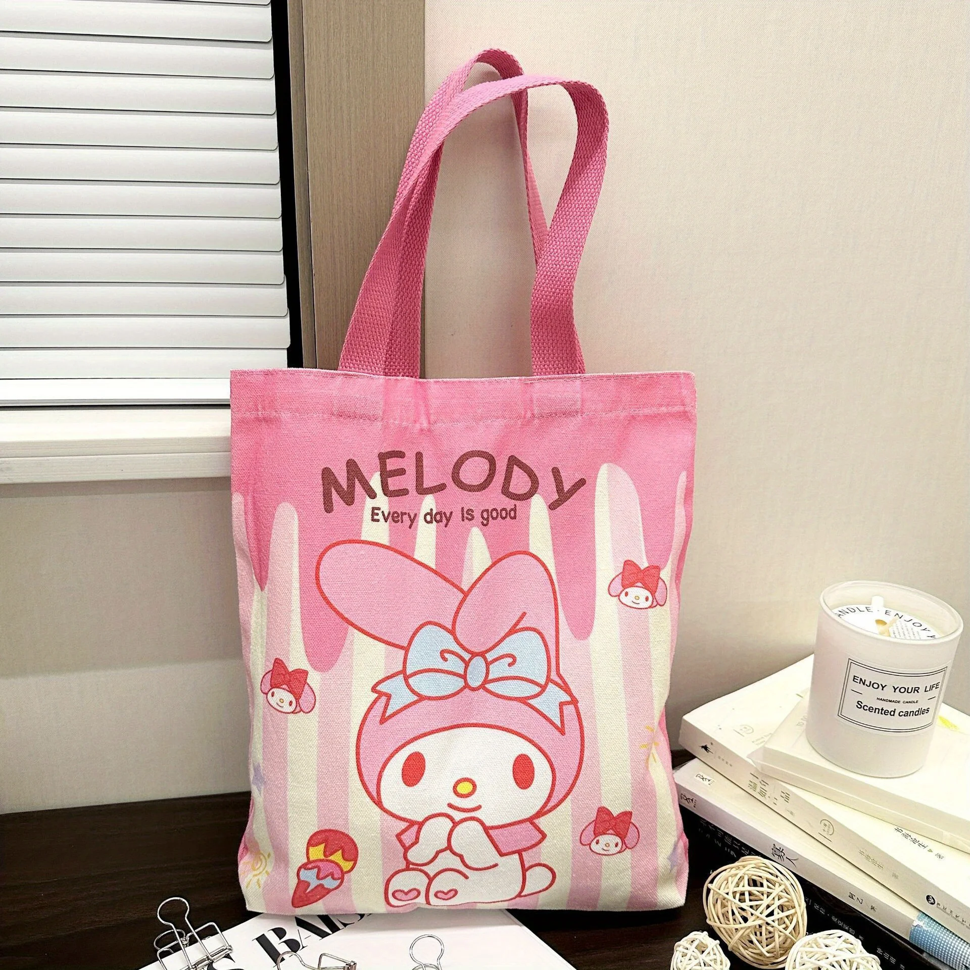 Borsa in tela Sanrio Kurumi, leggera, portatile, di grande capacità, per attività all'aperto