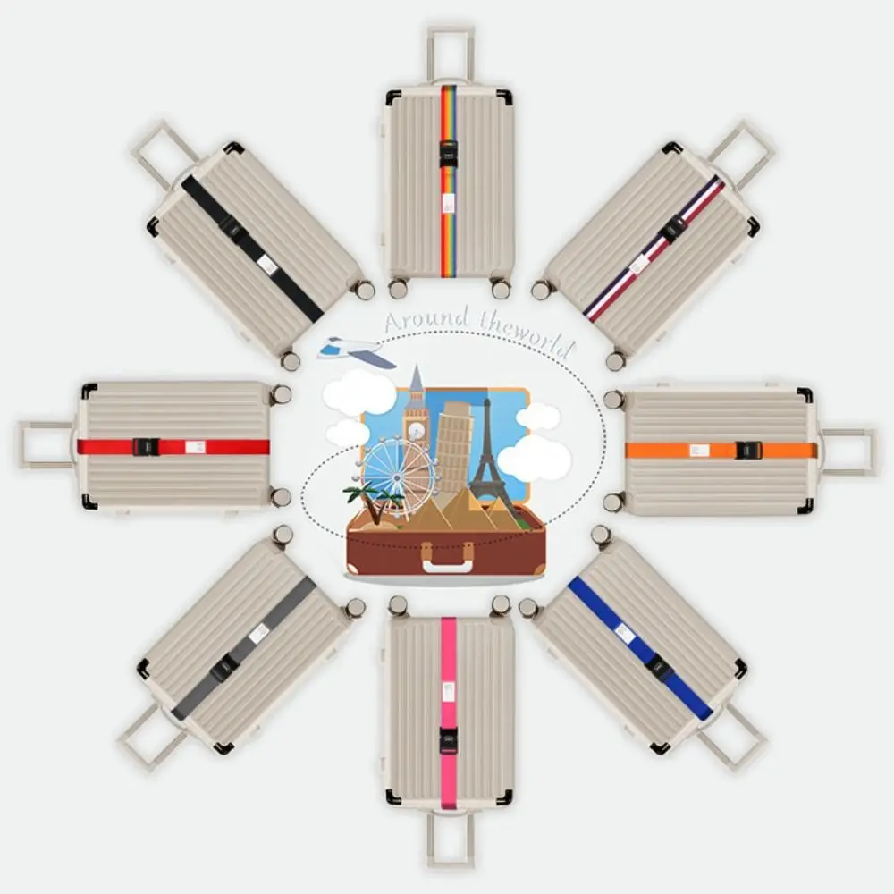 Password Lock Luggage Buckle Strap Name Sticker Anti-lost Travel Suitcase Accessories Durable Rainbow Baggage Belts Going Out