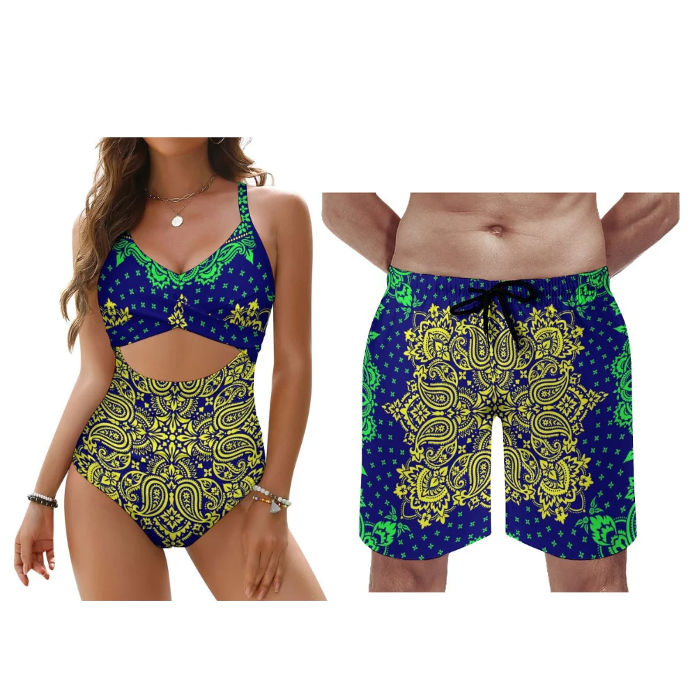 Настраиваемые банданы для пар, пляжные плавки-бикини, подходящие для использования в отпуск, новый стиль 2025 года