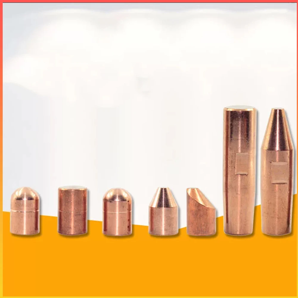 10Pcs 13x20 13x23 -16x70 Flat/Round Head/Pointed Electrode Head Spot Welding Electrode Cap and Electrode Connecting Shank