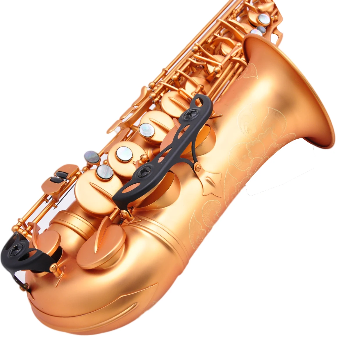 Factory Produce Sand Golden Plated Saxophone Body and Key Alto Saxophone with Plastic Holder