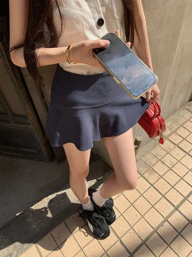 Faldas para mujer de gamuza sintética con cremallera Micro Mini club nocturno fetiche Sensual Edgy tendencia novedosa trajes de calle juveniles de moda