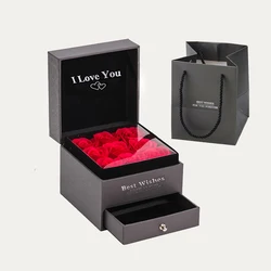 9 Roses Gift Box Acrylic Flower Necklace Jewelry Box for Girlfriend Mom 2023 Hot Sale Trendy Romantic Christmas Gift