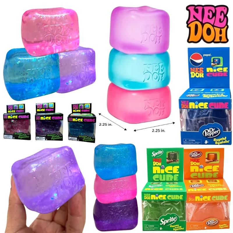 Schylling Nee Doh Nice Cube Produktserie Sensorisches Quetsch-Fidget-Spielzeug zur Stresslinderung und Angstabbau für Kinder und Erwachsene