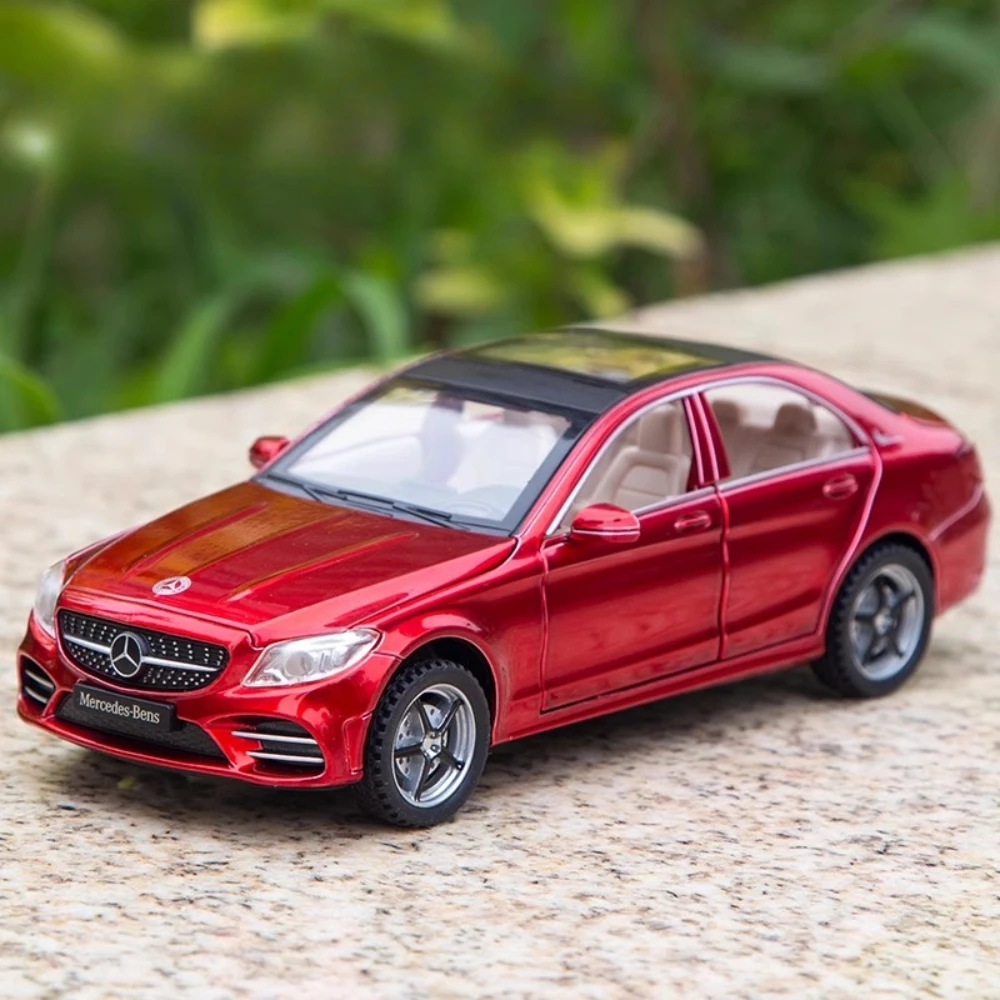 1:32 Scale C260L S400L Toy Car Model Alloy Diecast Simulation Music Light Pull Back Toys Miniature Vehicle Models Boys Gifts