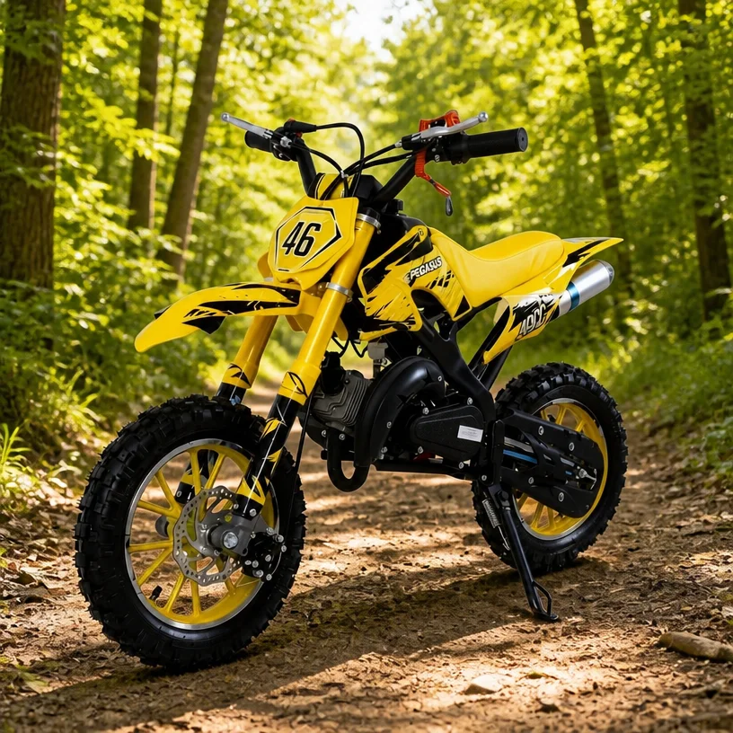 Mini Kids Motorcycle Yaztor Colorful Recreation USA Stock Casual Outdoor Riding Weekend Fun Kids Dirt Bike Leisure Play 49cc