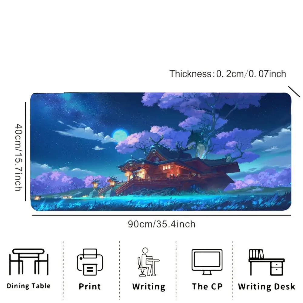 XXL Gaming Mouse Pad, Rubber Non-slip Desktop Pad,cartoon Design Drawing, Stitched Edges, Perfect for Office and Gaming Computer