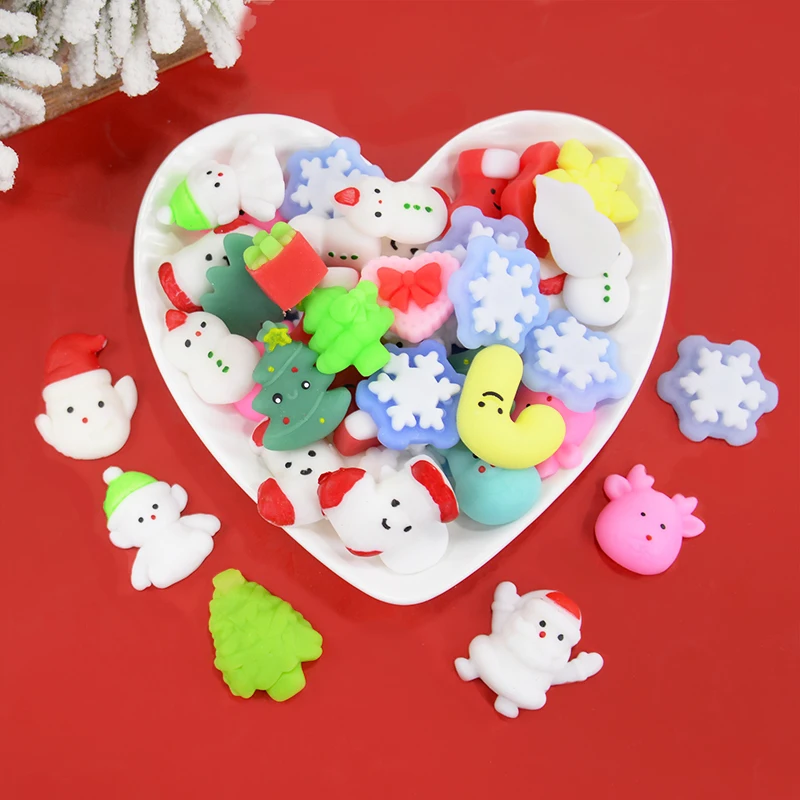 

Christmas Extrusion Toys Cute Snowman Snowflake Santa Claus Squeeze Bouncy Ball Kids Stress Relief Toy Xmas New Year Party Gifts