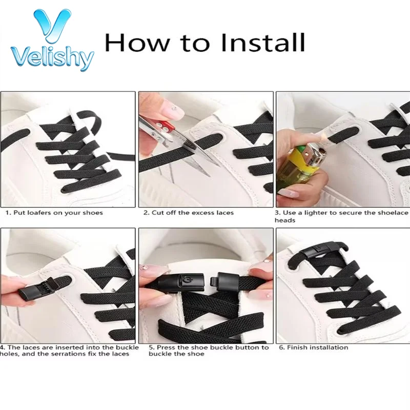 No Tie Shoe Laces Press Lock Shoelaces Without Ties Elastic Laces Locking Without Detachment 8mm Widened Flat Shoelace For Shoes