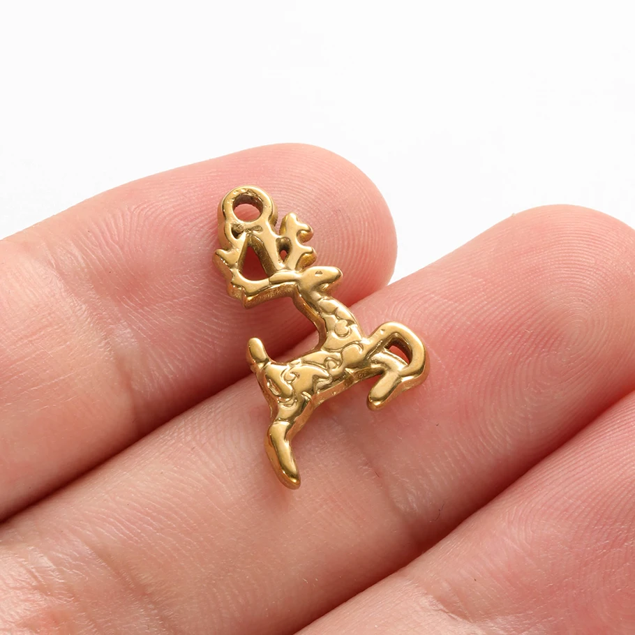 6 Stück modische Tieranhänger, Meeresschildkröten-Schwanz, Pferd, Edelstahl, Hummer, Vogel-Charms für die Schmuckherstellung, handgefertigte Schlüsselanhänger im Großhandel – Detail 10