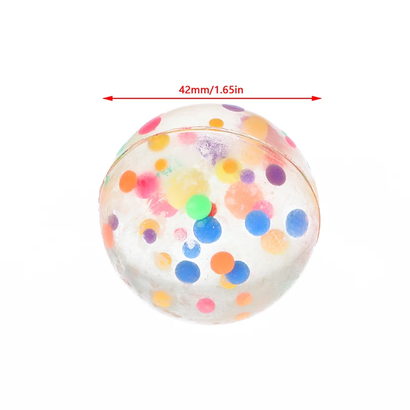 Bolas de goma de colores transparentes para niños, juguetes para saltar, bolas hinchables, regalos de recuerdo de fiesta, 42mm