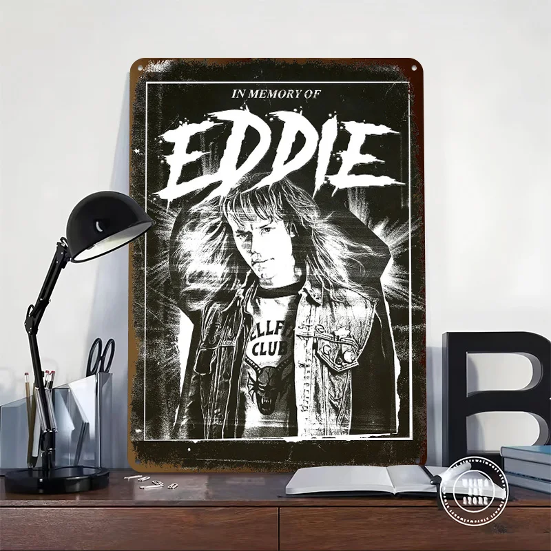 In Memory of Eddie 3D Printed Texture Poster Personalized Wall Art Retro Metal Tin Signs for Room Decor Custom Plate House Home