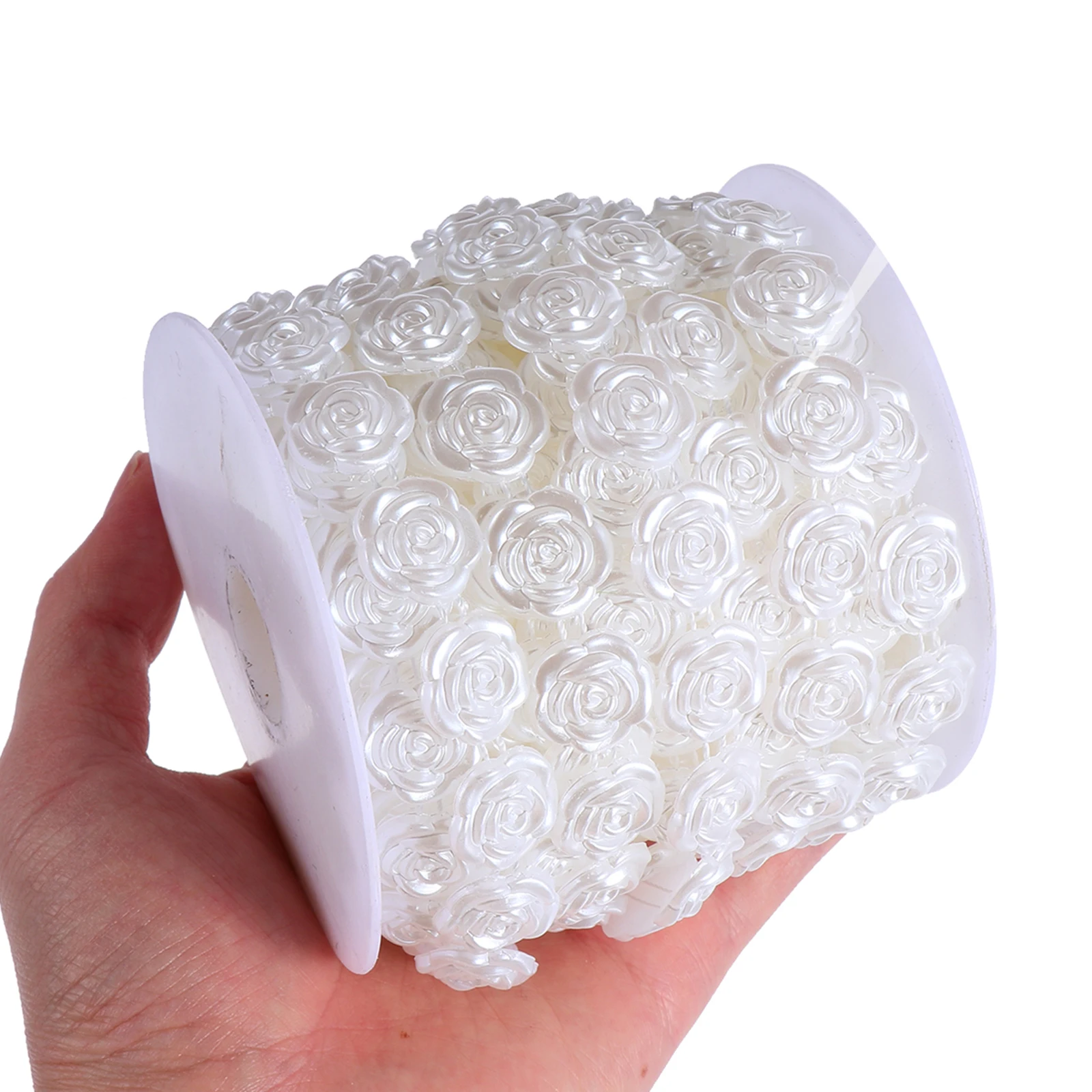 

Rose Embellishments Beaded Chain Trim DIY Applique Boutonniere String Pearls Plastic Materials Long Lasting Decoration