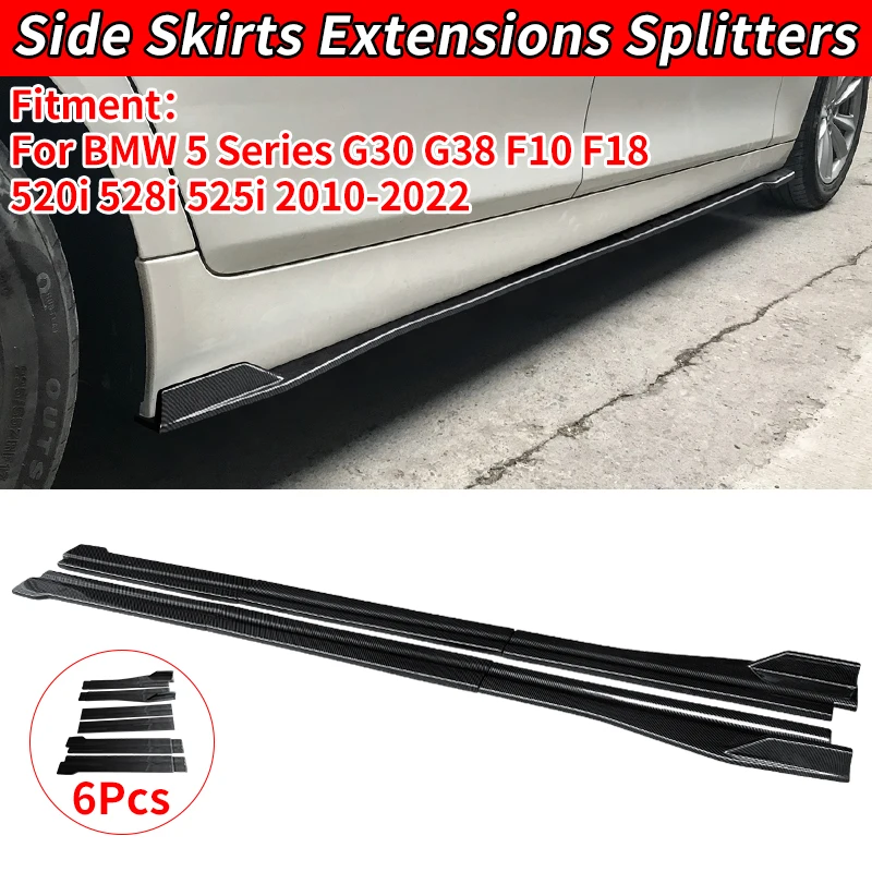 

For BMW 5 Series F18 F10 520i 528i 530i 2008-2017 Car Extensions Bumper Door Lip Splitters Winglet Carbon Fibre Side Skirt ABS