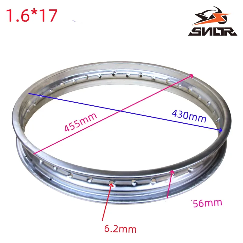 SNOR 36 Holes Metal Dirt Bike Wheel Rim 1.40/1.60/1.85/2.15 17-21 Inch For Honda Jialing Suzuki Lifan Loncin Motorcycle Parts