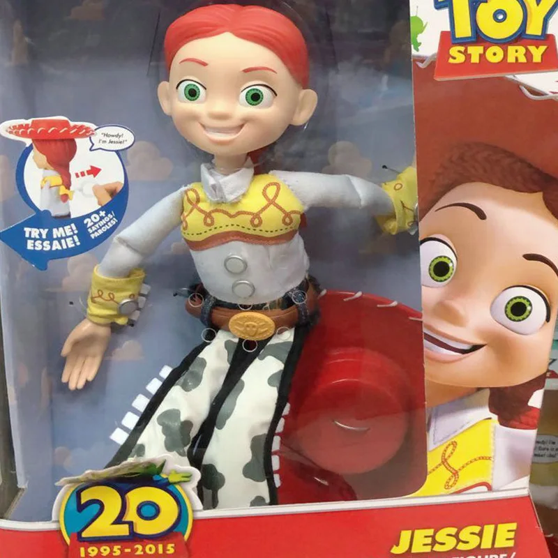 Genuine Toy Story 20th Anniversary Cowboy Woody Sheriff Triss Pull Line Talk Interactive Buzz Lightyear Doll Kawaii Toys Gifts