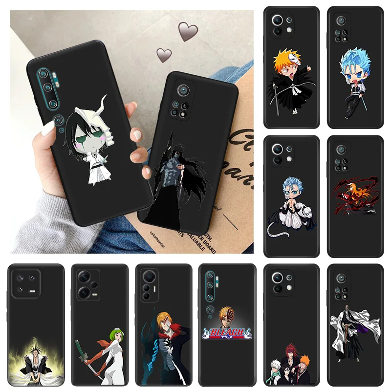 Soft Cases for Xiaomi 13 12 Lite 12t 12x Redmi Note12 Note13 Pro 5G 13c 4G 12c 12s BLEACH Kurosaki Ichigo Black Phone Case Cover