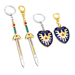 12cm Doragon Kuesuto Sword Keychain Shield of Road Key Chain Dragon Quest Keyring Keychain for Men Game Accessories Car llaveros