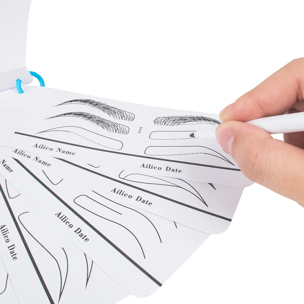 Disposable Microblading 50pcs Eyebrow Ruler Sticker Adhesive Template Guide Permanent Makeup Tool