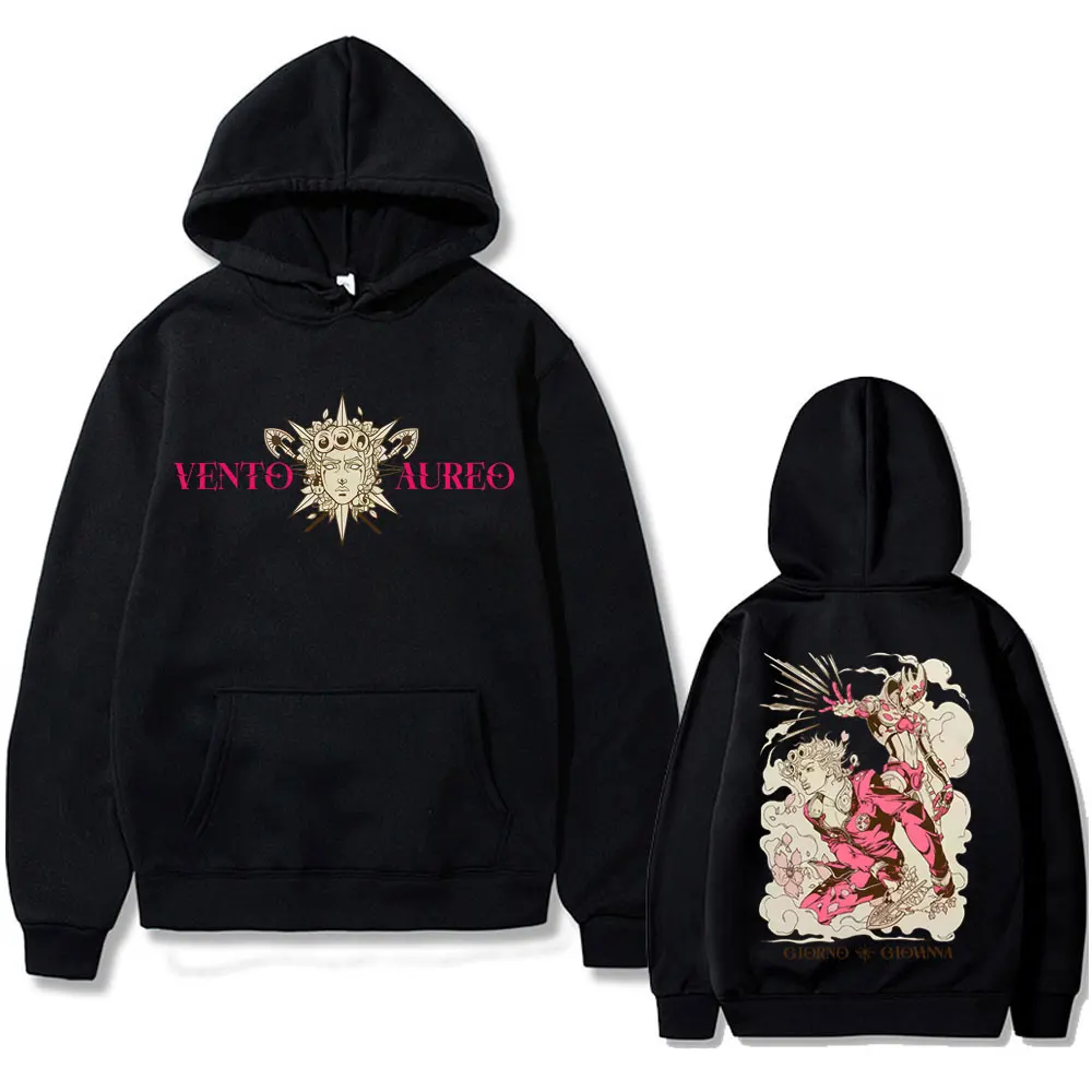 

Anime JoJo's Bizarre Adventure Giorno Giovanna Graphic Hoodie Men's Women's Clothing Casual Vintage Oversized Hooded Sweatshirt