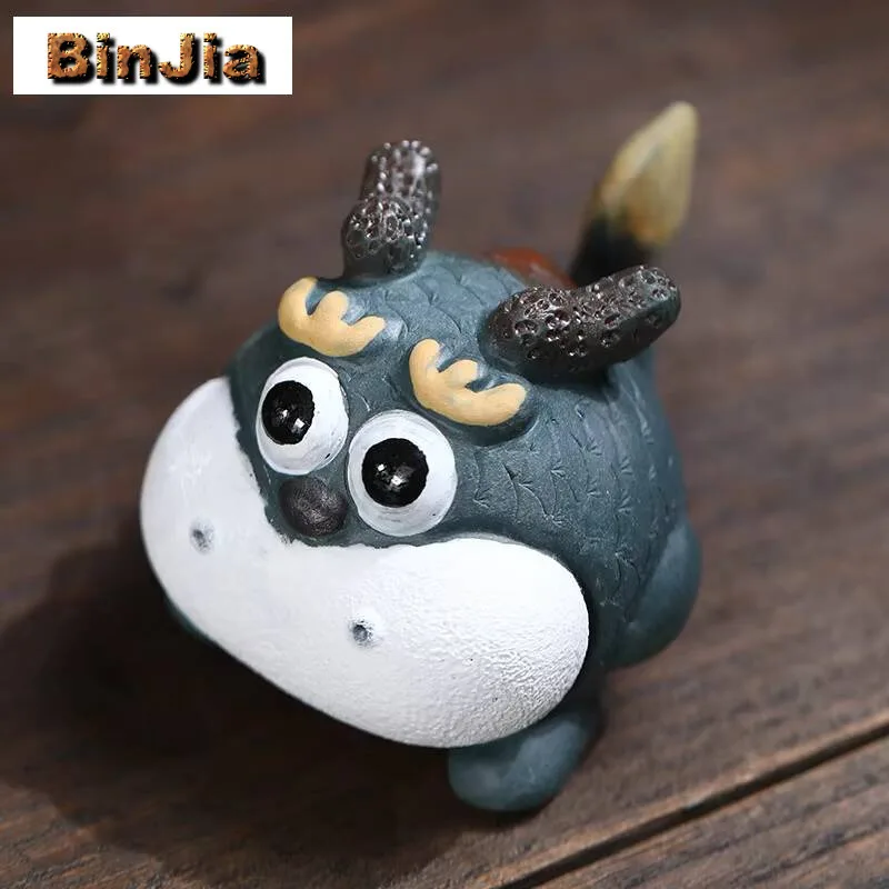 الإبداعية زودياك التنين الأرجواني الطين الشاي الحيوانات الأليفة تمثال حفل لطيف الجنية تمثال خدمات لوازم حلية اكسسوارات الحرفية