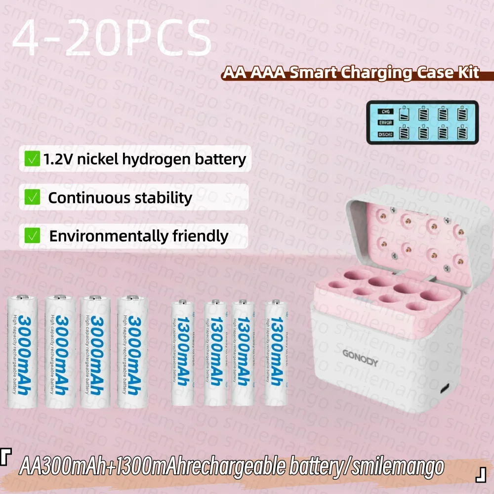 4-20PCS 1.5V Rechargeable Battery AA 3000mAh AAA 1300mAh Batteries High Capacity 1.5V Battery for Mouse Remote Contro