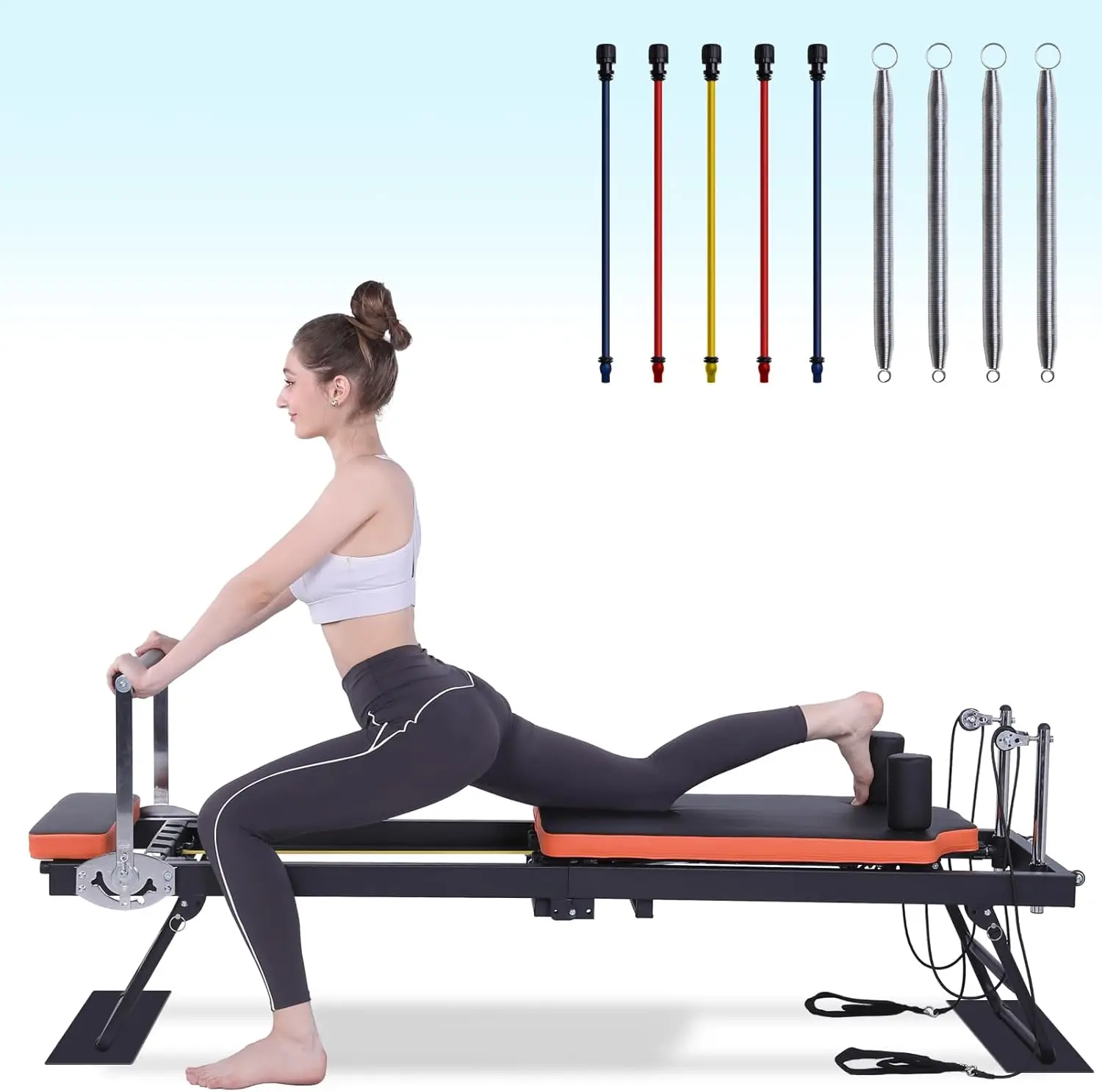 

Pilates Reformer,Pilates Machine & Equipment for Home Use and Gym Workout, Suitable for Advanced and Beginner