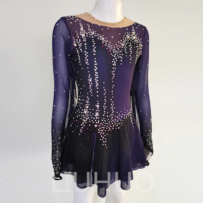 LIUHUO Figure Skating Performance Clothing Customized Skating Grading Clothing Children's Performance Clothing Purple