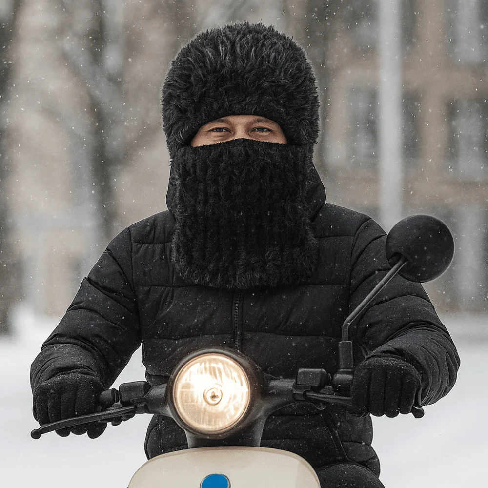 

Fashion Thickened Winter Balaclavas Cap Windproof Earflap Full Face Pullover Cap Soft Neck Warmer Ski Knitted Mask Women