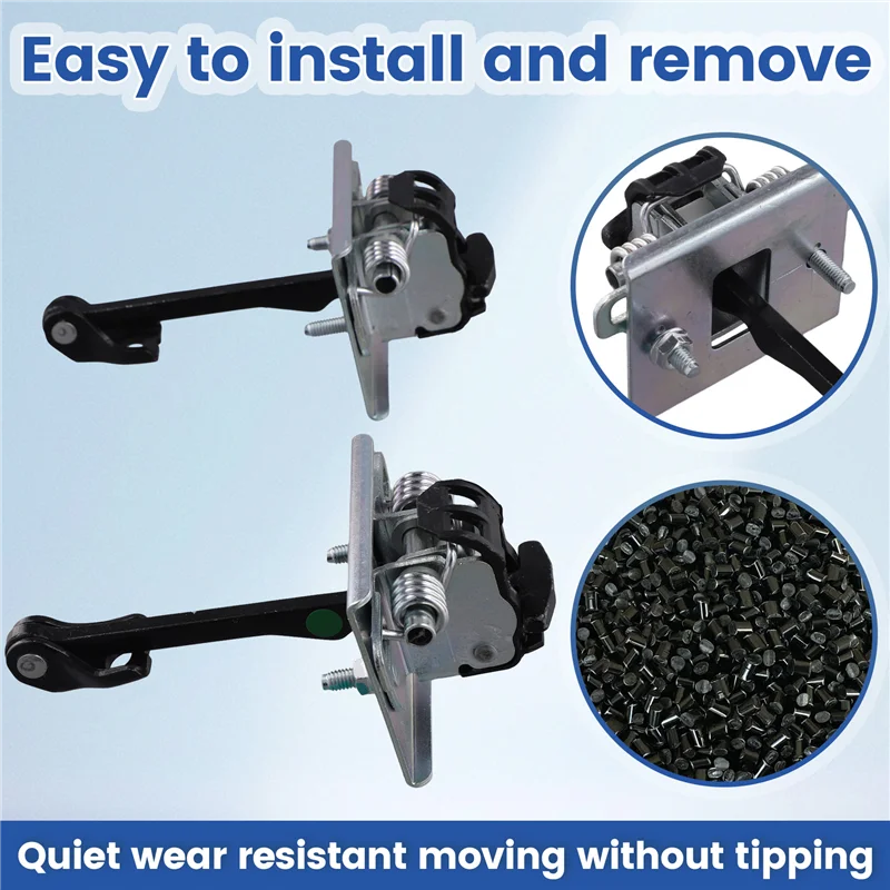 2PCS Door Check Strap Hinge Stop Limitery 918N2 For  408 2010-2013 Front Door Stopper Rod Strap-A27R