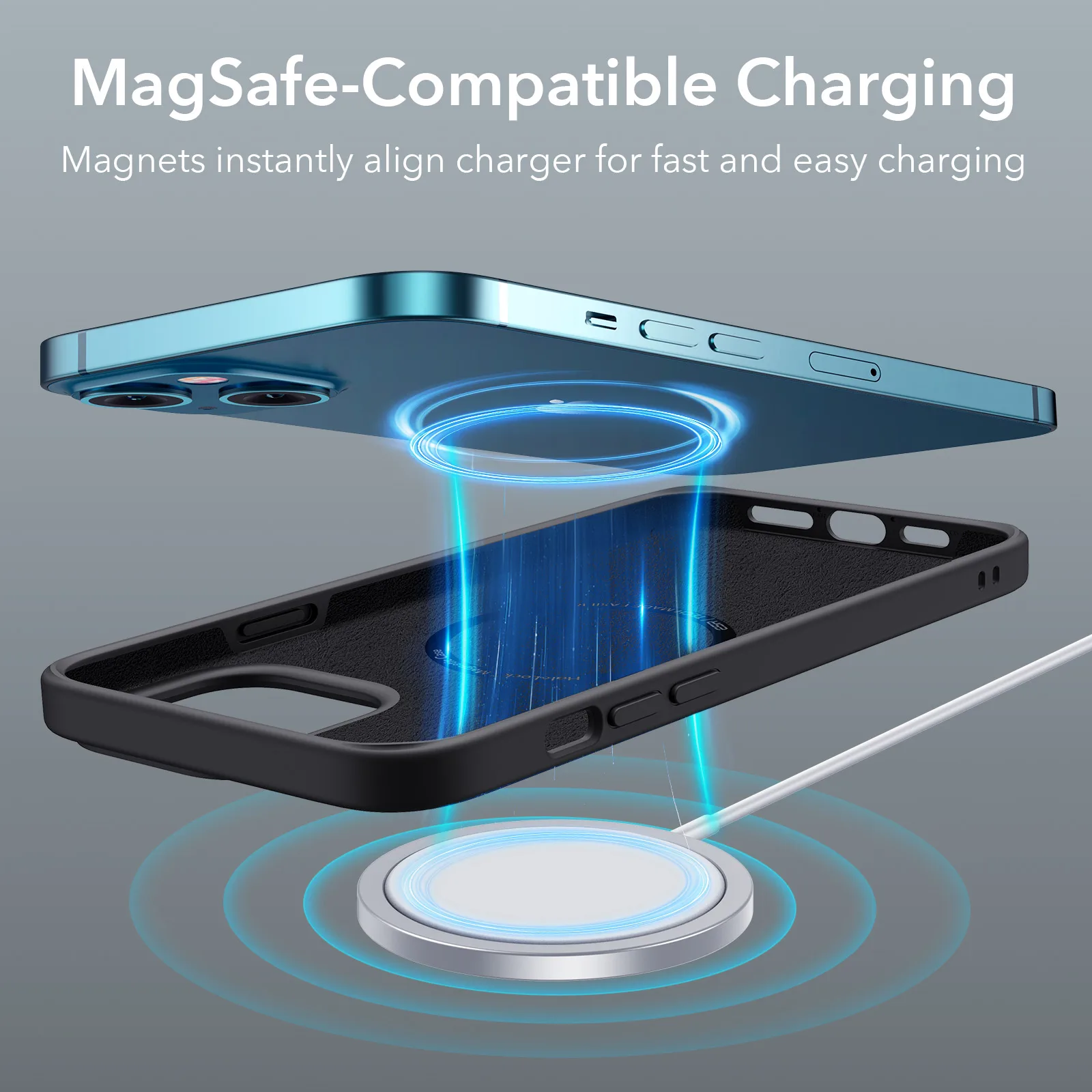 ESR for iPhone 13 Pro Max Liquid Silicone Case for iPhone 13 Cloud Silicone Magnetic Case for 13 Pro Shockproof Protection Cover