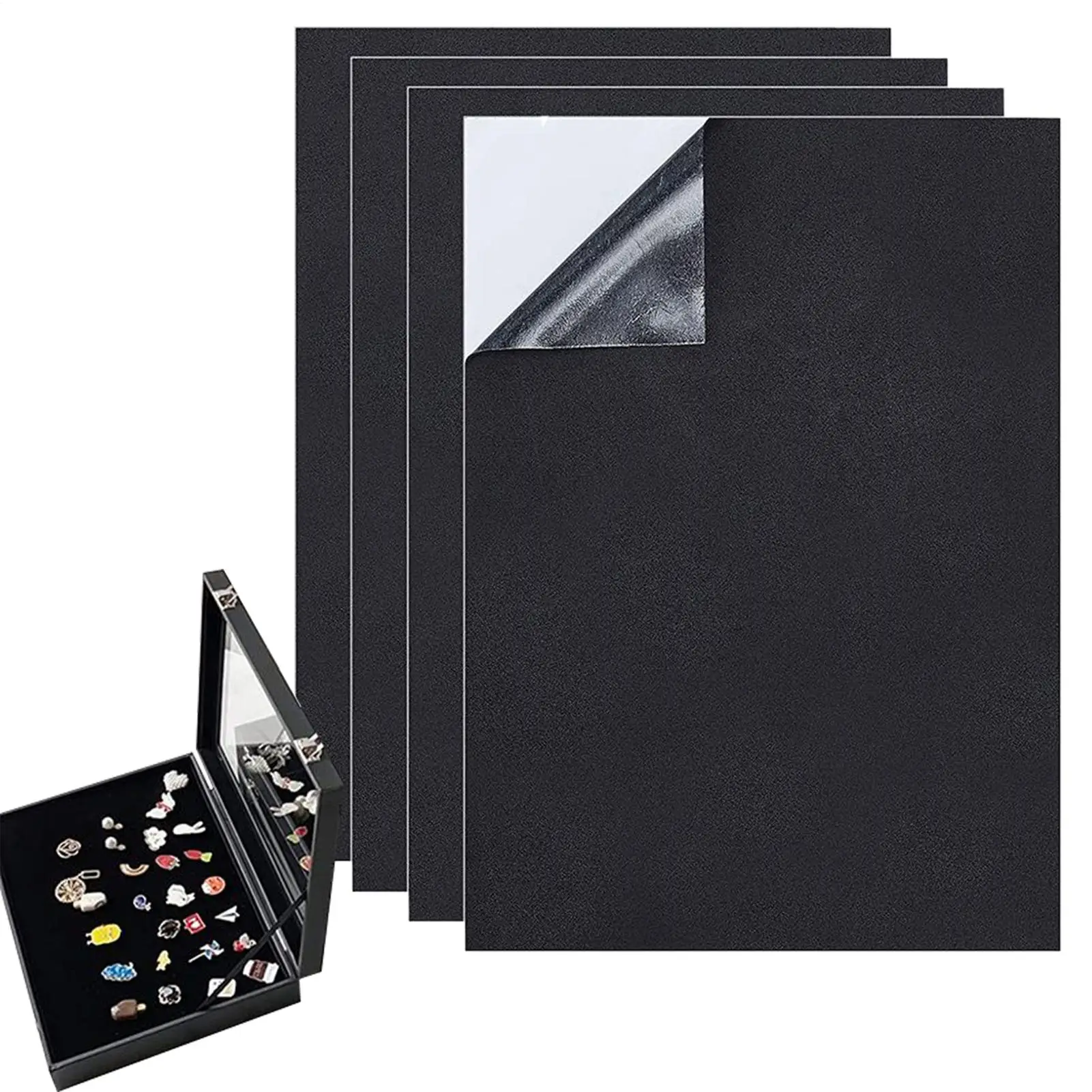 접착성 폼 패딩 시트 4개 충격 흡수 바닥 보호 시트 가구용 접착성 뒷면이 있는 폼 패딩