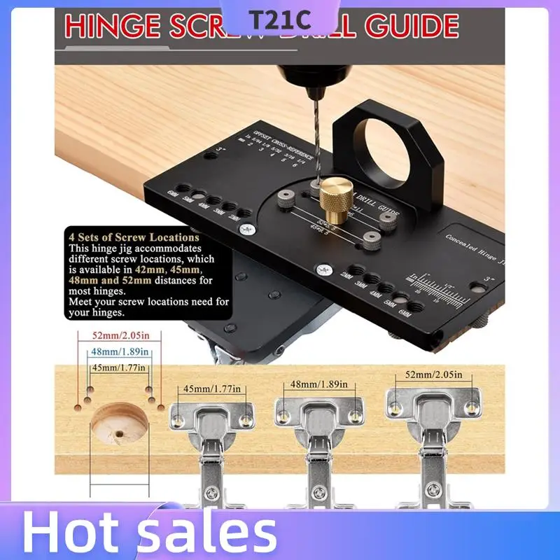 

T21C 35Mm Cabinet Hinge Jig Concealed Hinge Drilling Tool For Woodworking Door Cabinet Installation