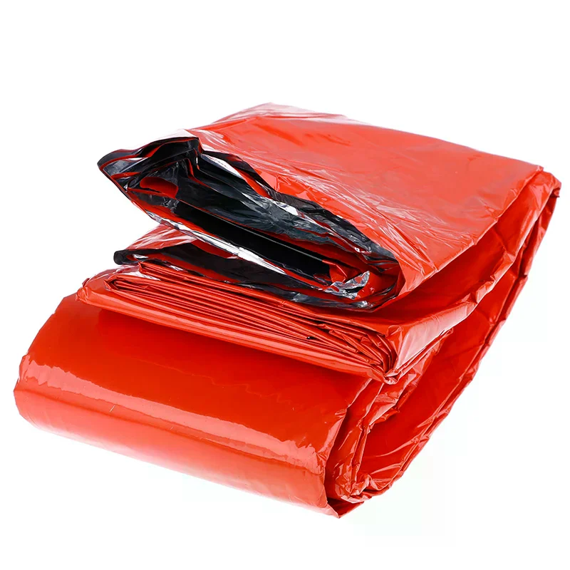1pc Lightweight Storage Bag Emergency First Aid Sleeping Bag PE Film Tent Drawstring Carrying Bag