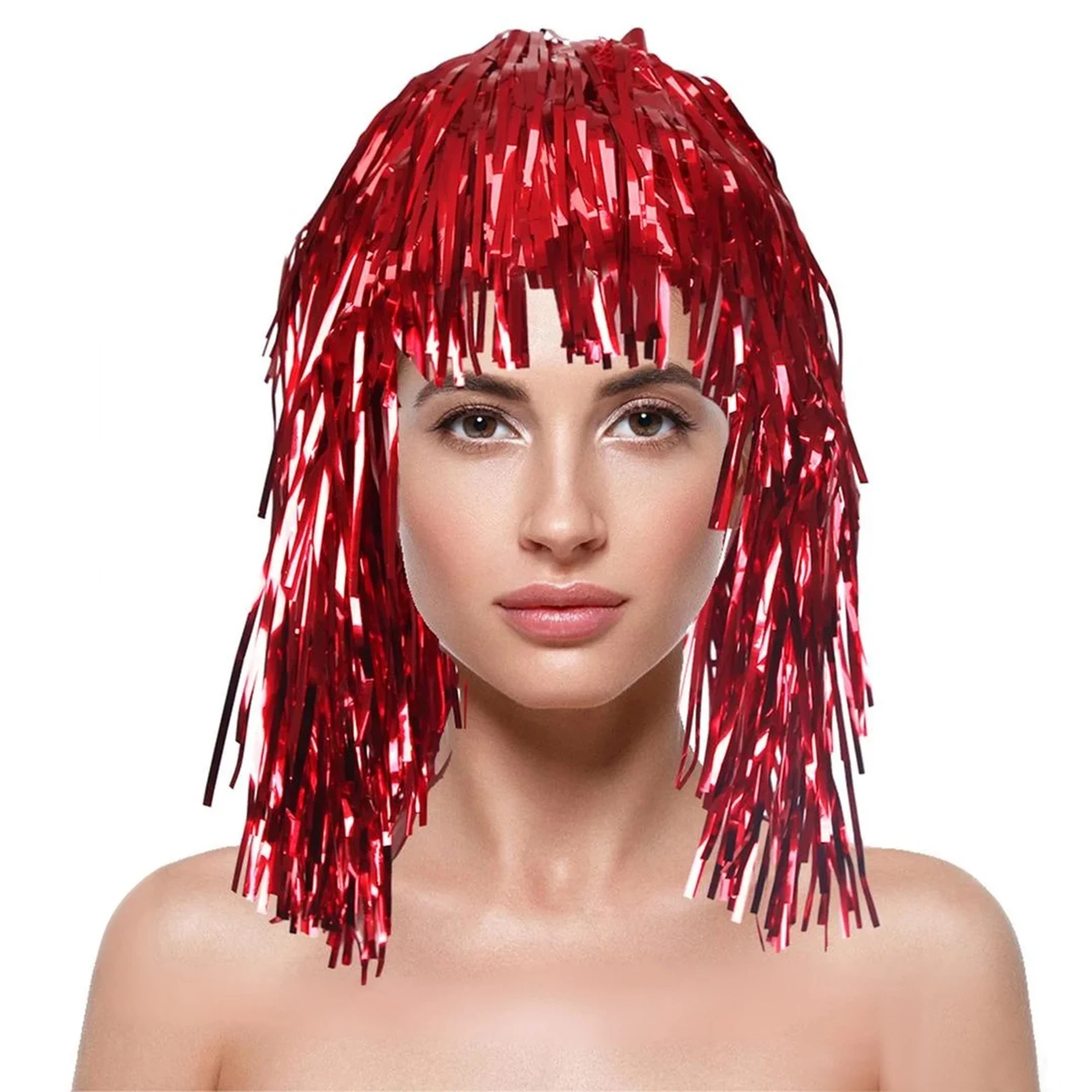 วิกผมงานคาร์นิวัล หมวกกันฝน ของตกแต่งสำหรับสัตว์เลี้ยง วิกผมสำหรับงานปาร์ตี้วันหยุด วิกผมแบบมีประกาย ที่คาดผมพู่เชียร์ลีดเดอร์ พัดหลากสีสัน ไม่อับชื้น น้ำหนักเบา