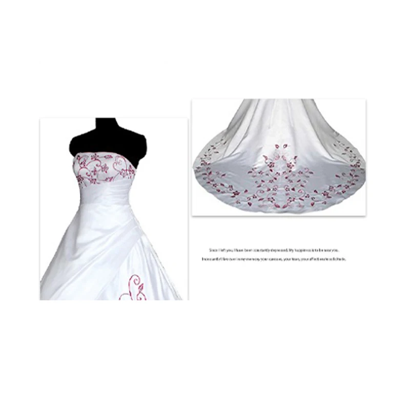 MANRAY-vestidos de novia góticos bordados en blanco y rojo, Vintage, sin tirantes, plisado con manchas, corsé con cordones, vestido de fiesta de boda campestre