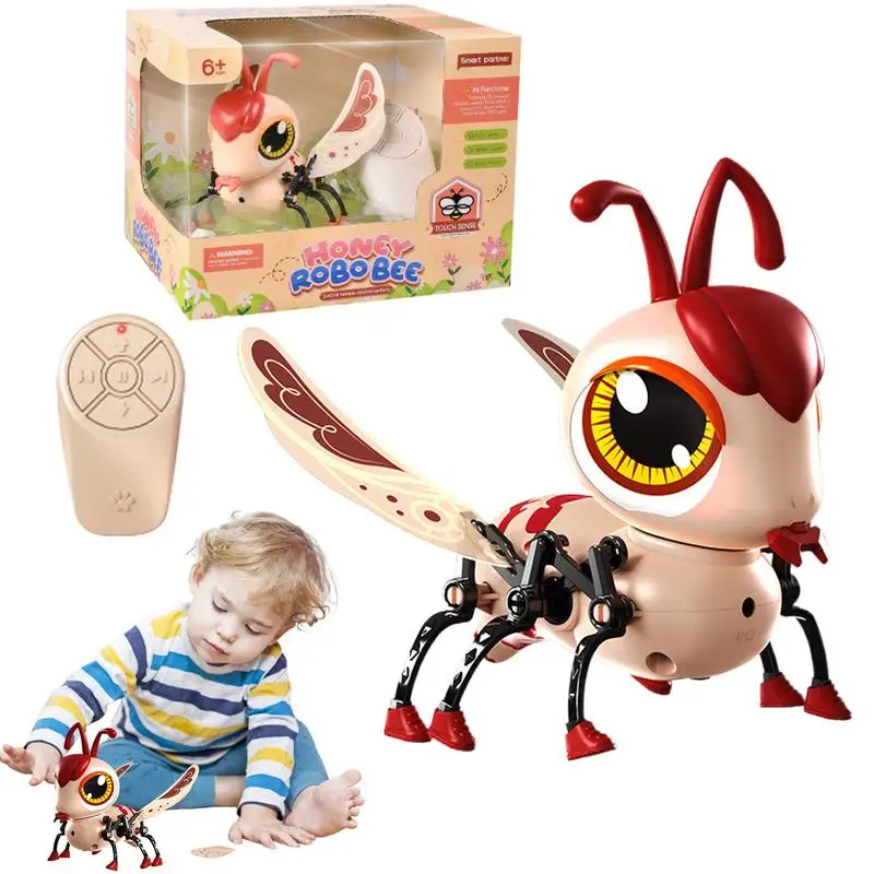 

Remote Control Bee Toy Touch Activation Smart Bee Toy Sound And Light Battery Operated Mechanical Animal Model For Indoor