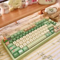 132 Keys Go Hiking XOA Keycaps Gift Cute Key Cap Square Thermal Sublimation Mechanical Keyboard includ2.25 U 2.75U for Alice