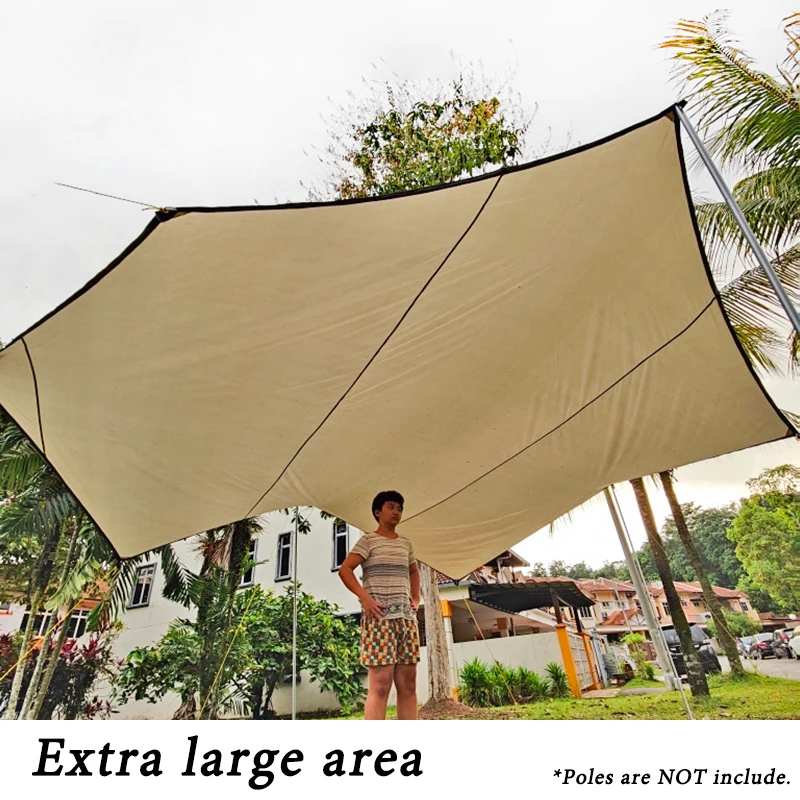 5.1x5.1m Large Tarp Tent Octagon Sunshade Awning 5 x 5 Outdoor Camping Canopy Extra Large for 12 Persons Monster Tent Shelter