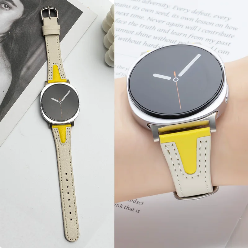 حزام جلدي لساعة سامسونج جالاكسي 8 كلاسيك/8 40 44 ملم حزام نحيف بلونين لسوار الساعة الذكية جالاكسي الترا 2025 47 ملم